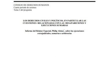 Informe del relator especial Philip Alston sobre ejecuciones - NNUU